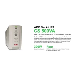 Battery Backup<APC Back-UPS 500VA 6-Outlet Battery Backup and Surge Protector, Beige (BK500)