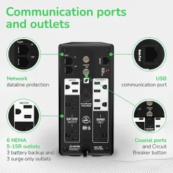 Battery Backup<APC Power-Saving Back-UPS Pro 700VA Battery Backup , 6-Outlets, Black (BR700G)