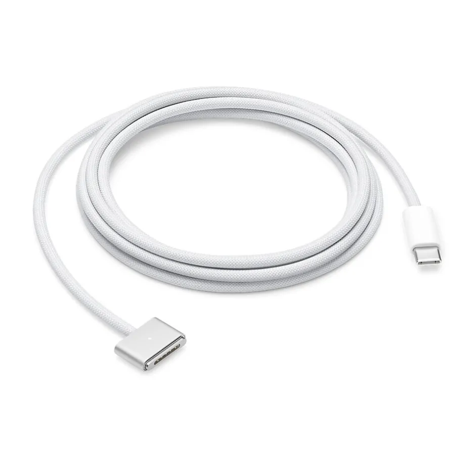 Power Cables<Apple 6.56' USB Type-C to MagSafe 3 Charge Cable, Male to Male, White (MLYV3AM/A)