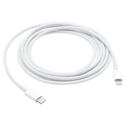 Power Cables<Apple 6.6' USB-C Male to Lightning Cable, Male to Male, White (MKQ42AM/A)