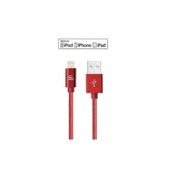 LAX Gadgets Apple Certified Durable Lightning Cable for iPhone, iPad, 4ft Red (LGHTMFI4FT-RED)