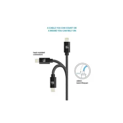 LAX Gadgets Apple Certified Durable Lightning Cable for iPhone/iPad, 6-ft, Black (LGHTMFI6FT-BLK)