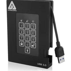 Apricorn Aegis Padlock Fortress 500 GB USB 3.0 External Hard Drive, Gray (A25-3PL256-500F)* External Hard Drives