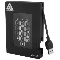 Apricorn Aegis Padlock Fortress 1TB 180 Mbps Read/Write USB 3.0 Solid State Drive, Black (A25-3PL256-S1000)* Solid State Drives