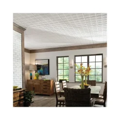 Ceiling Tiles<Armstrong TINCRAFT Tegular Edge Ceiling Tile, 24" x 24", White, 8/Carton (BP8009A)