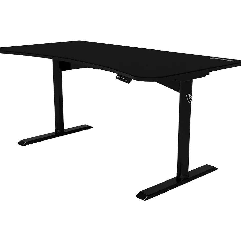 Best Arena Moto 63"W Curved 29-46"H Adjustable Standing Gaming Desk, Black (AZ-ARENA-MOTO) Standing Desks