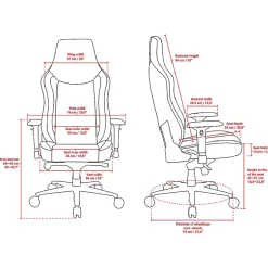 Clearance Vernazza Faux Leather Ergonomic Rocker Gaming Chair, Pure Black (VERNAZZA-XL-SPU-PBK) Gaming Chairs