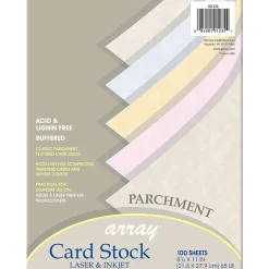 Discount 65 lb. Cardstock Paper, 8.5" x 11", Assorted Colors, 100 Sheets/Pack (101235) Card Stock