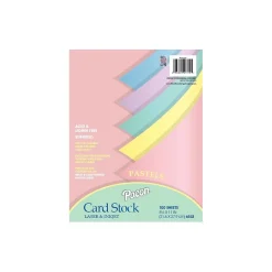 Clearance 65 lb. Cardstock Paper, 8.5" x 11", Assorted Colors, 100 Sheets/Pack (101315) Card Stock