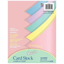 Clearance 65 lb. Cardstock Paper, 8.5" x 11", Assorted Colors, 100 Sheets/Pack (101315) Card Stock