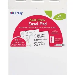 Hot ® Easel Pad, Self-Adhesive, White, Self-Adhesive, 20" x 23", 25 Sheets, Pack of 2 (PACSP2023-2) Easel Paper Pads
