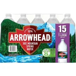Bottled Water<Arrowhead 100% Mountain Spring Water, 33.8 oz. Plastic Bottles, 15/Carton (11475327)
