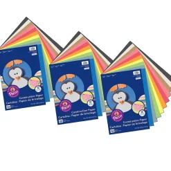 Hot 12" x 18" Lightweight Construction Paper, Assorted, 100 Sheets/Pack, 3 Packs/Bundle (PAC94460-3) Construction Paper