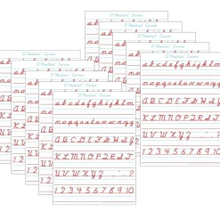 Discount Productions® Smart Poly® PosterMat Pals® Space Savers D'Nealian Cursive, 13" x 9.5", Pack of 10 (ASH97010) Dry Erase