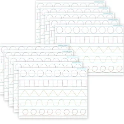 New Productions® Smart Poly® PosterMat Pals® Prewriting Tracing, 13" x 9.5", Pack of 10 (ASH97017) Dry Erase