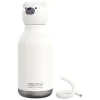 Water Bottles<ASOBU Bestie Bottle Teddy Bear Vacuum Insulated Stainless Steel Water Bottle with Reusable Flexi Straw, 16 oz., White (SBV44BE)