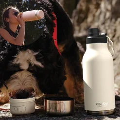 Water Bottles<ASOBU Buddy 3-in-1 Water Bottle with Removable Dog Bowl & Food Compartment, 32 oz., White (SDB2)