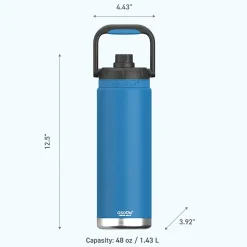 Water Bottles<ASOBU Canyon Stainless Steel Vacuum Insulated Water Bottle, 50 oz., Blue (ADNATMF7B)