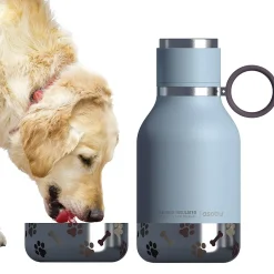Water Bottles<ASOBU Insulated Water Bottle with Removable Dog Bowl, 33 oz., Blue (NA-SDB1)