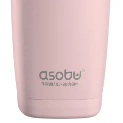 ASOBU 20-Ounce Aquilina Double-Wall-Insulated Stainless Steel Tumbler with Straw, Pink (NA-BF23P)