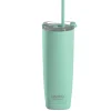ASOBU 20-Ounce Aquilina Double-Wall-Insulated Stainless Steel Tumbler with Straw, Mint Green (NA-BF23MINT)