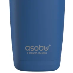 ASOBU 20-Ounce Aquilina Double-Wall-Insulated Stainless Steel Tumbler with Straw, Blue (NA-BF23B)