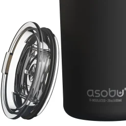 ASOBU Stainless Steel Double Wall Insulated Travel Mug, 20 oz., Black (ADNANASM90BK)