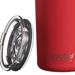 ASOBU Stainless Steel Double Wall Insulated Travel Mug, 20 oz., Red (ADNANASM90R)