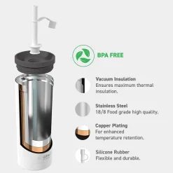 ASOBU Super Sippy Insulated Coffee Tumbler, 20 oz., White (NA-ICT200)