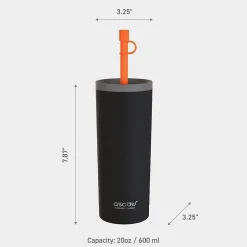 ASOBU Super Sippy Insulated Coffee Tumbler, 20 oz., Black (NA-ICT200)