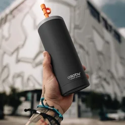 ASOBU Super Sippy Insulated Coffee Tumbler, 20 oz., Black (NA-ICT200)