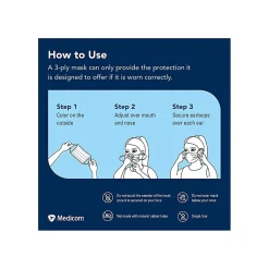 Masks<Pri-Med ASTM Level 3 3-ply Disposable Mask, Blue, 50/Box (PG4-1263/1273)
