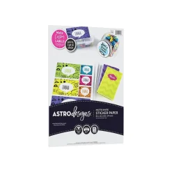 Astrobrights Astrodesigns Inkjet/Laser Sticker Paper Labels, 8 1/2" x 11", Matte White, 15 Sheets/Pack (91296-01) Clearance