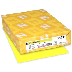 Discount Colored Paper, 24 lbs., 8.5" x 11", Lift-Off Lemon, 500 Sheets/Ream (21011) Multipurpose Paper