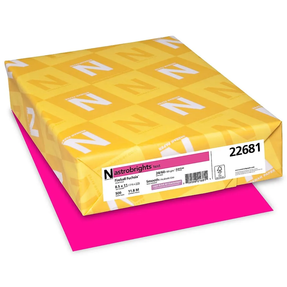 Best Colored Paper, 24 lbs., 8.5" x 11", Fireball Fuchsia, 500 Sheets/Ream (22681/21688) Multipurpose Paper