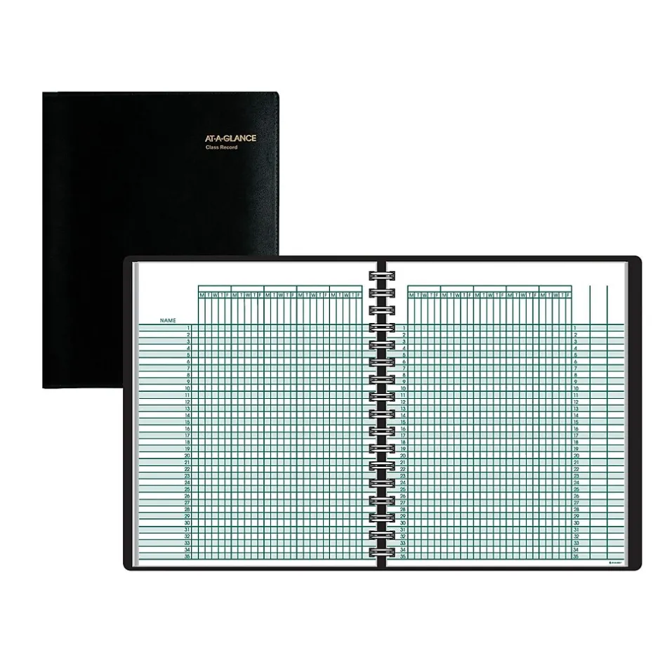 Sale Academic Class Record Book, Undated, 8-1/4" x 10-7/8", Black (80-150-05) Accounting & Record Journals