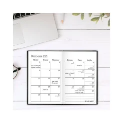 AT-A-GLANCE Fine Diary Pocket Hardcover 2025 Weekly and Monthly Diary, 2.75