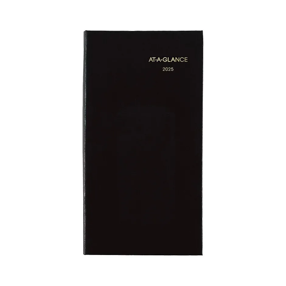 AT-A-GLANCE Fine Pocket Hardcover Diary, 3" x 6", Ruled, Black (72-02-05-25) Sale