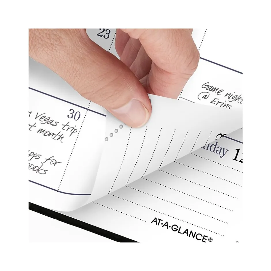 AT-A-GLANCE Fine Pocket Hardcover Diary, 3" x 6", Ruled, Black/Brown (74-02-05-25) Outlet