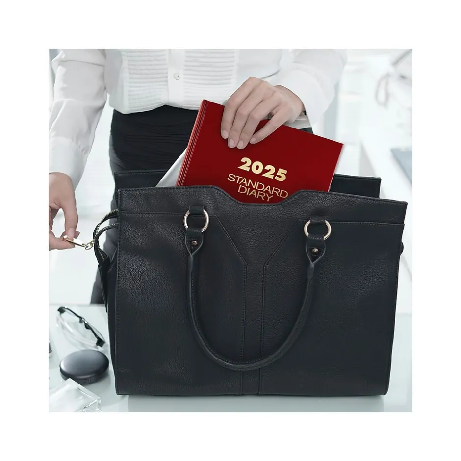 AT-A-GLANCE Standard Hardcover 2025 Daily Diary, 7.5" x 9.5", Ruled, Red (SD374-13-25) Best