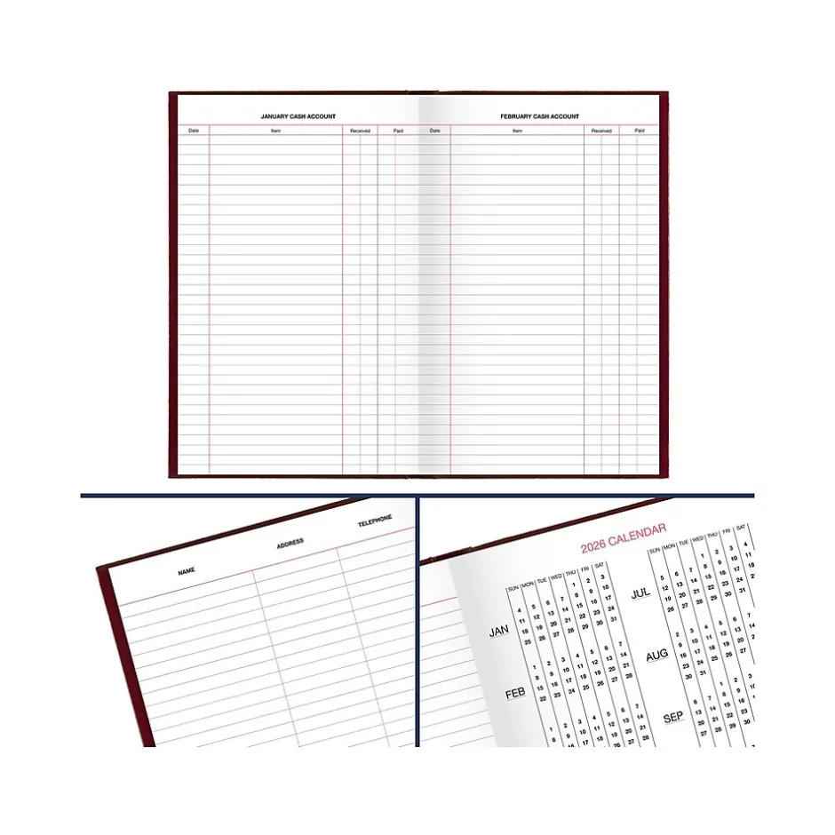 AT-A-GLANCE Standard Hardcover 2025 Daily Diary, 7.75" x 12", Ruled, Red (SD377-13-25) Hot