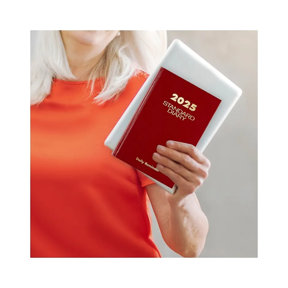 AT-A-GLANCE Standard Hardcover 2025 Daily Reminder, 5.75" x 8.25", Red (SD389-13-25) Hot