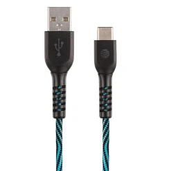AT&T Charge and Sync USB to Type-C Cable, 4 ft., Blue (TCB04-BLU)
