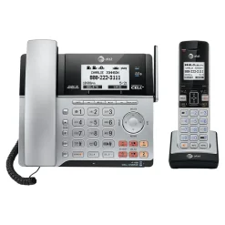 Office Phones & Conferencing<AT&T Connect to Cell 2-Line Cordless VOIP Phone with Digital Answering, Black/Silver (TL86103)