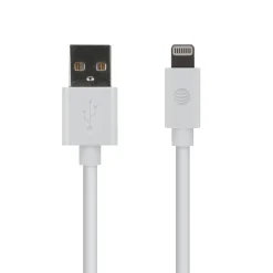 AT&T PVC Charge and Sync Lightning Cable, 4 ft., White (PVLC1-WHT)