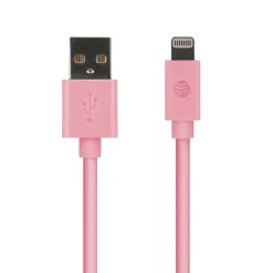 Lightning Cables<AT&T PVC Charge and Sync Lightning Cable, 4 ft., Pink (PVLC1-PNK)