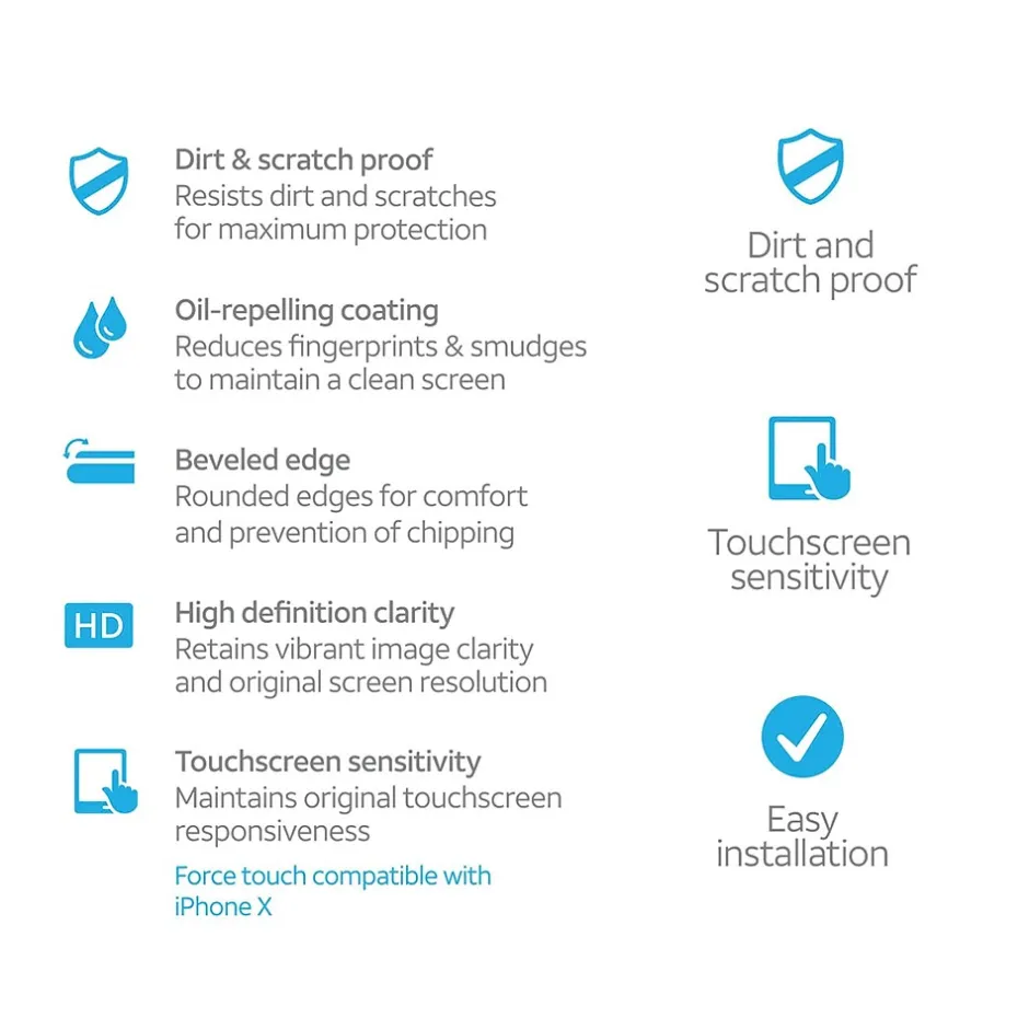 Cell Phone Screen Protectors<AT&T Tempered Glass Screen Protector for iPhone XR, (TG-IXR)