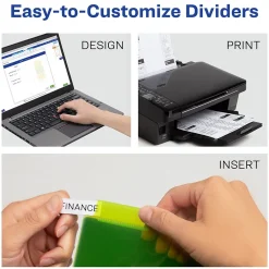 Avery Big Tab Corner Lock Insertable Plastic Dividers with 3 Pockets, 5 Tabs, Multicolor (11273) Sale