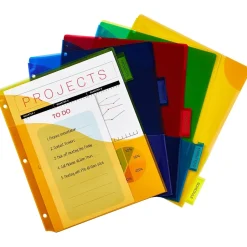 Avery Big Tab Corner Lock Insertable Plastic Dividers with 3 Pockets, 5 Tabs, Multicolor (11273) Sale