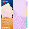 Avery Big Tab Insertable Plastic Dividers with Pocket, 5 Tabs, Multicolor Pastel (07714) New